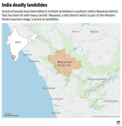 Rescuers search through mud and debris as deaths rise to 151 in landslides in southern India