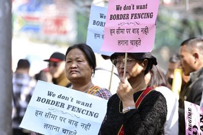 Indians living along the border with strife-torn Myanmar protest restrictions on movement