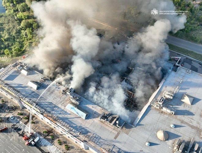 Russian drones kill 15 people at a shopping mall in a central Ukrainian city, officials say