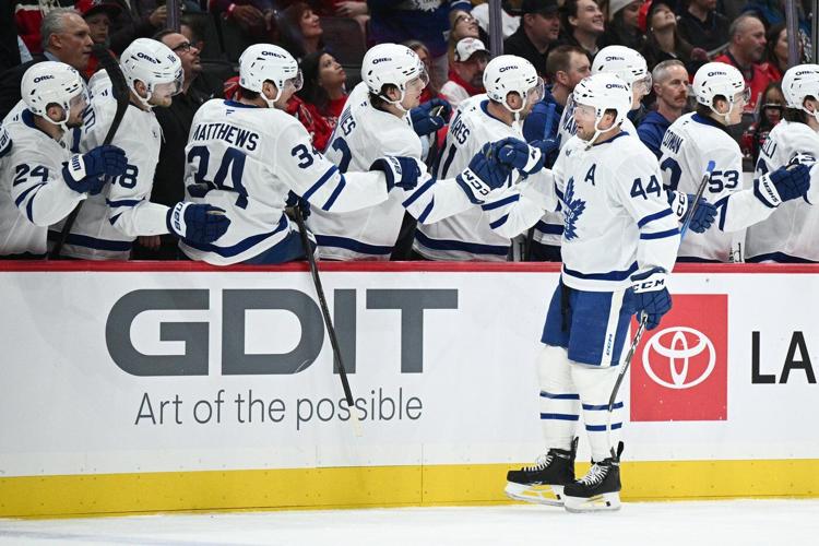 Jakob Chychrun scores as the Capitals rally past the Maple Leafs 4-2