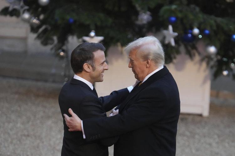 Trump is welcomed by Macron to Paris with presidential pomp and joined by Zelenskyy for their talks