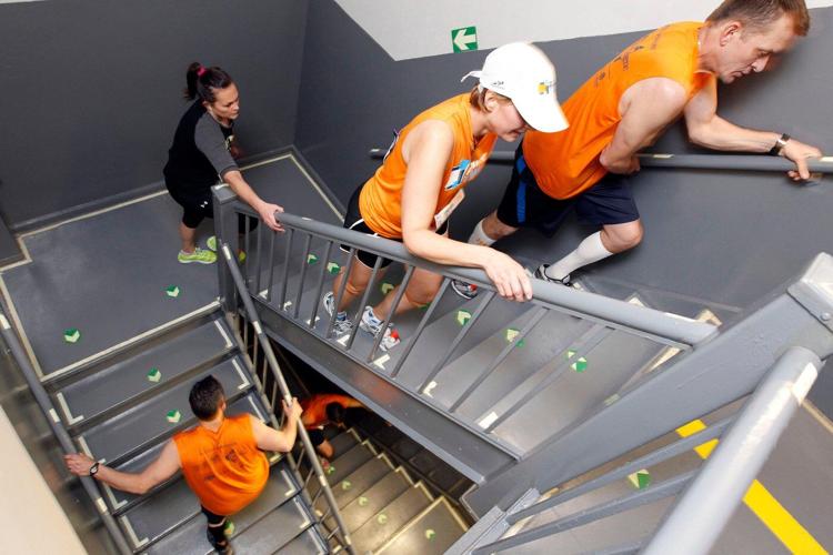 Stair climbers love their exercise, even when security guards act like they're up to something
