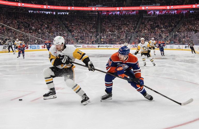 Penguins score three times within opening three minutes, cruise past Oilers 6-2