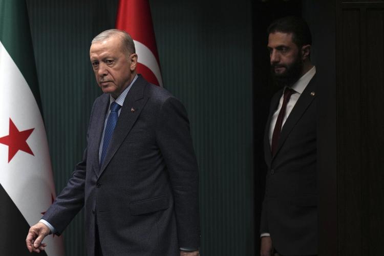 Syria's interim leader holds talks with key ally Turkey on his second international trip