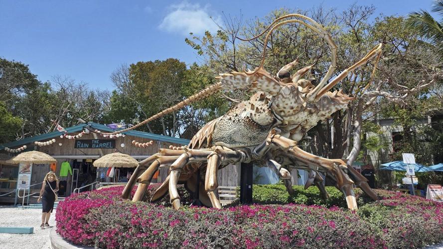 Rain Barrel Village gives visitors a taste of old Florida and a photo op with a giant lobster