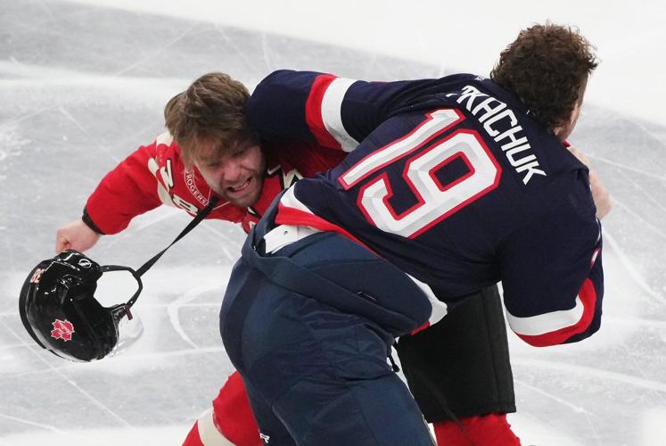 Canada, U.S. drop the gloves in fight-filled start to 4 Nations matchup