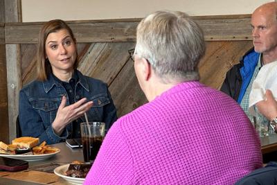 Sen. Elissa Slotkin sits down with Trump voters in Iowa while campaigning for Democrats