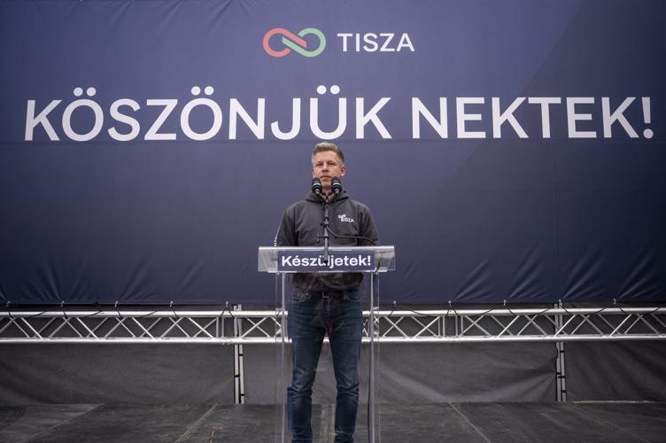 Hungarian opposition leader tells supporters he will restore Western alliances if he defeats Orbán