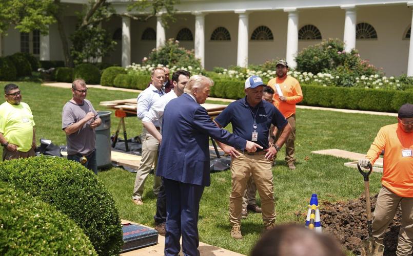 White House breaks ground on Trump projects to pave over Rose Garden grass, add flagpoles to lawns