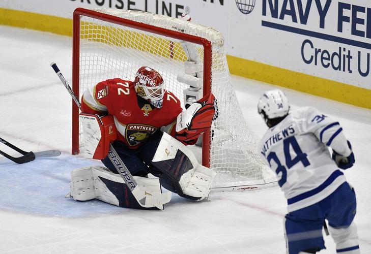 Bobrovsky stops 23 shots, Panthers blank Leafs 2-0 to tie series at two games apiece