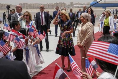 From Jordan, Jill Biden arrives in Cairo as part of Mideast tour aiming to empower women, youth
