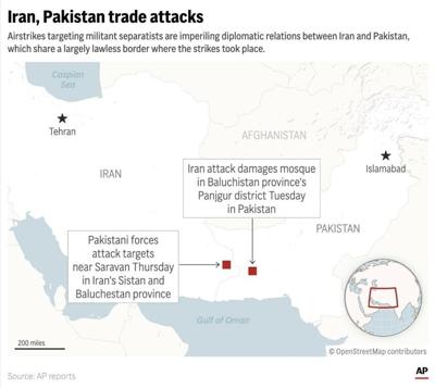Iran's top diplomat seeks to deescalate tensions on visit to Pakistan after tit-for-tat airstrikes