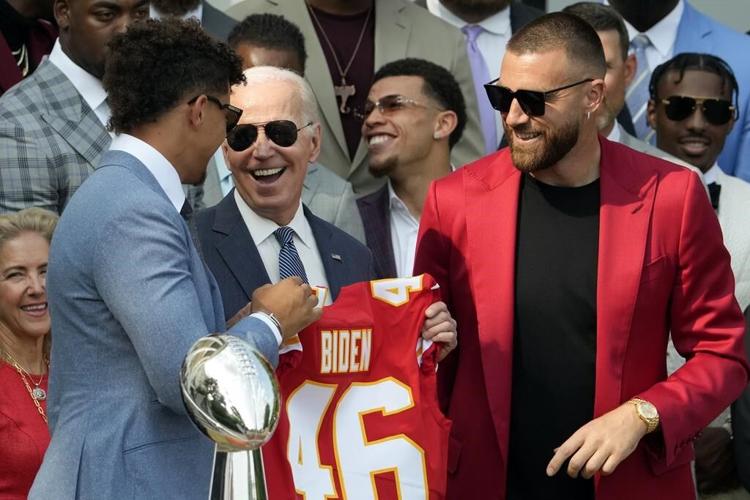 Biden is hosting the Kansas City Chiefs -- minus Taylor Swift -- to mark the team's Super Bowl title