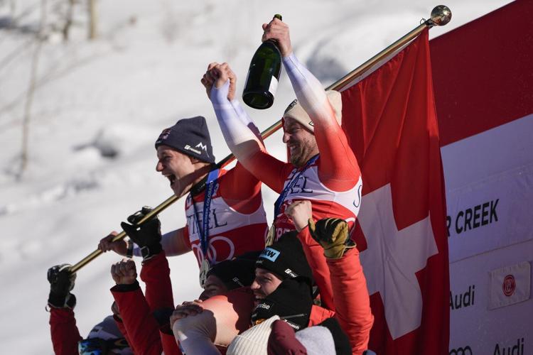 Murisier claims 1st World Cup win by taking men's downhill, Canada's Crawford fourth