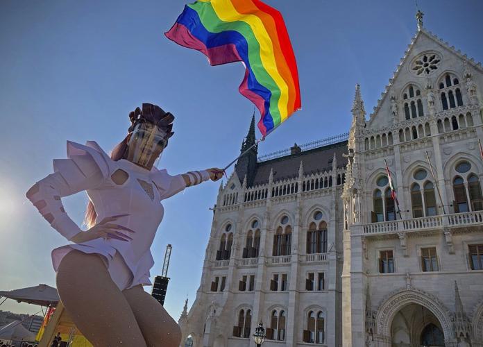 Protesters block traffic in Hungary in opposition to new law banning LGBTQ+ Pride events
