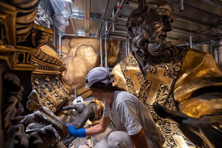 Restorers complete work on the canopy covering St. Peter's main altar ahead of the 2025 Jubilee