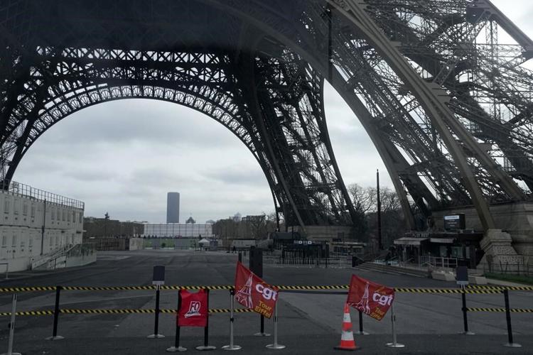 Striking workers again close down the Eiffel Tower ahead of its starring role in the Paris Olympics