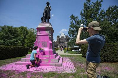 Hoarding covering Sir John A. Macdonald statue at Queen's Park to be removed