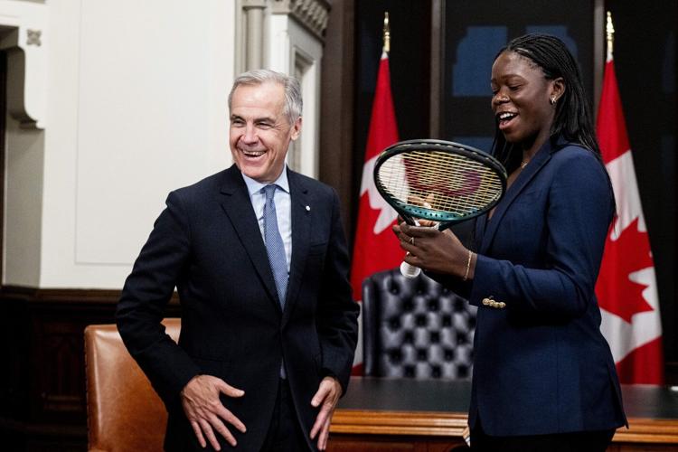 Prime Minister Carney hosts ɫtv tennis star Mboko on Parliament Hill