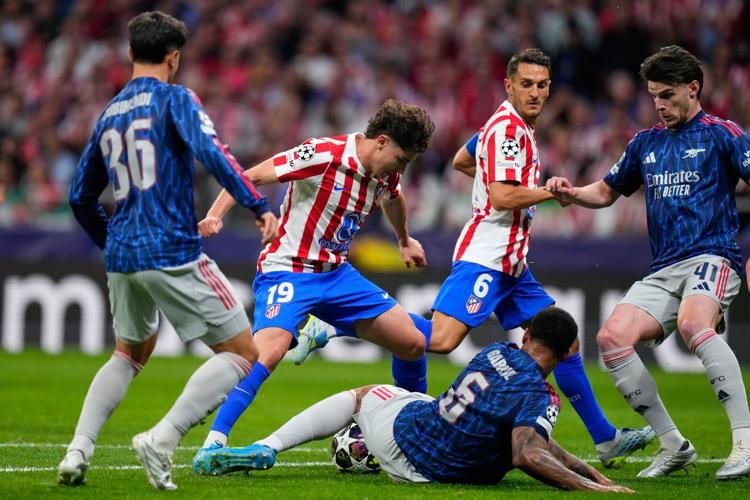 Arsenal and Atletico exchange penalty goals in 1-1 draw in 1st leg of Champions League semifinals