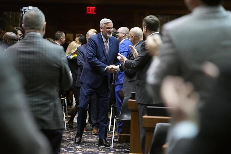 Indiana governor pushes big spending plan in annual address