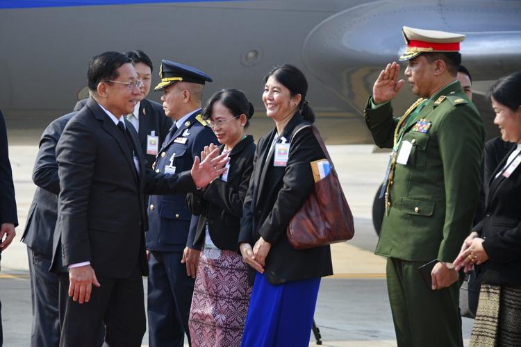 Head of Myanmar's military government visits Thailand in rare trip abroad