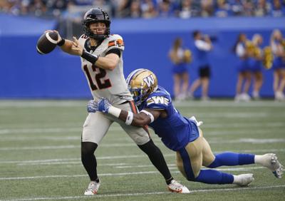 B.C. Lions quarterback Rourke 'questionable' for rematch with Bombers due to injury