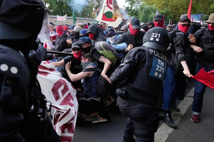 Far-right Alternative for Germany party elects leaders as protesters and police clash