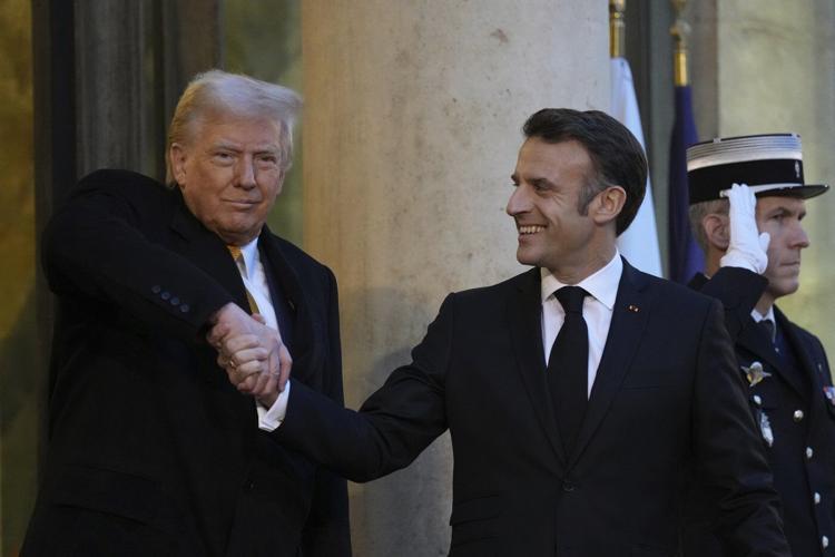 Trump receives a Paris welcome full of presidential pomp from France's Macron