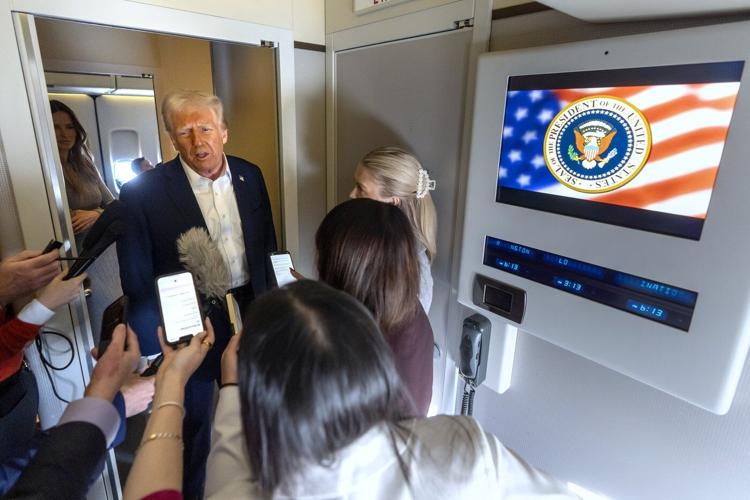 Trump's Q&A on Air Force One goes from the plane's color scheme to the fate of TikTok and Canada