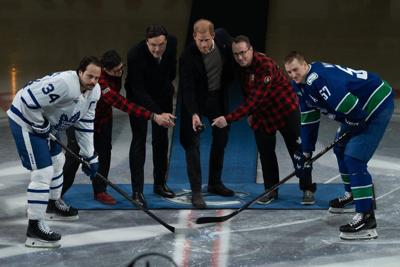 Prince Harry drops puck ahead of Toronto Maple Leafs-Vancouver Canucks game