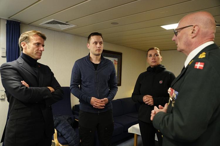 Macron visits Greenland to show European support for the strategic Arctic island coveted by Trump