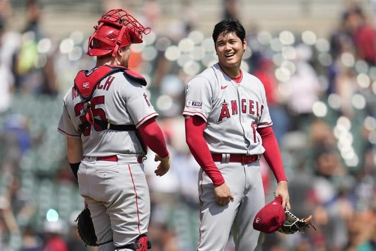Angels say they won't trade Shohei Ohtani. He celebrates with a 1-hitter, 2 homers