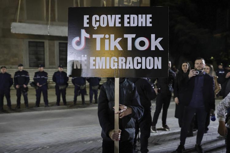 Albanian opposition protests TikTok ban alleging censorship ahead of election