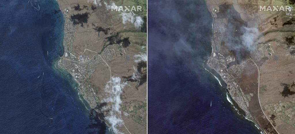 Before-and-after satellite images show Maui devastation in stark contrast