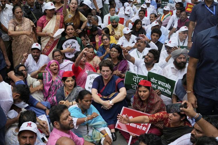 India's opposition parties protest against a controversial electoral roll revision