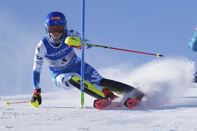 Swiss skier Camille Rast wins the women's slalom at the Alpine skiing world championships