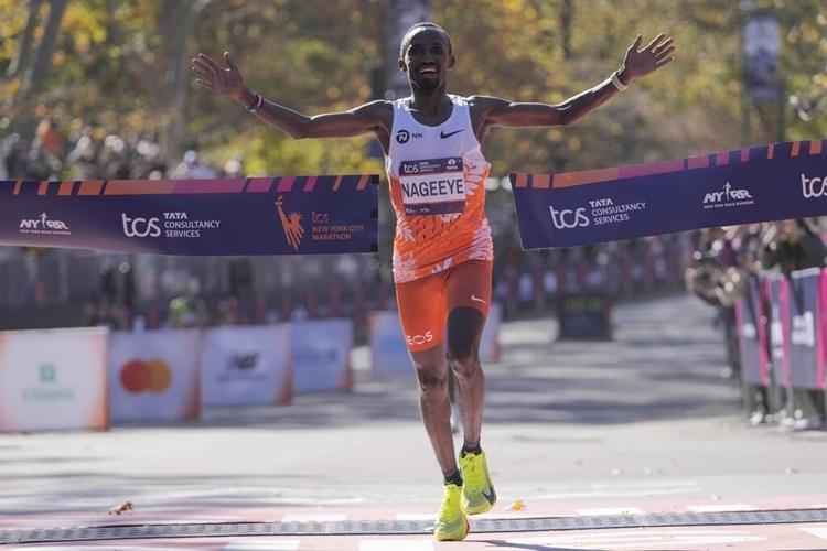 Abdi Nageeye of the Netherlands and Sheila Chepkirui of Kenya win the New York City Marathon