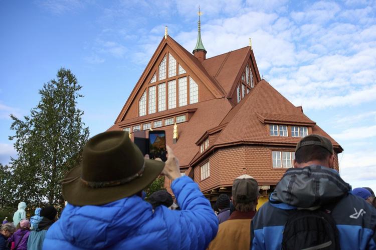 This Swedish church is being moved down the road before a mine swallows its town
