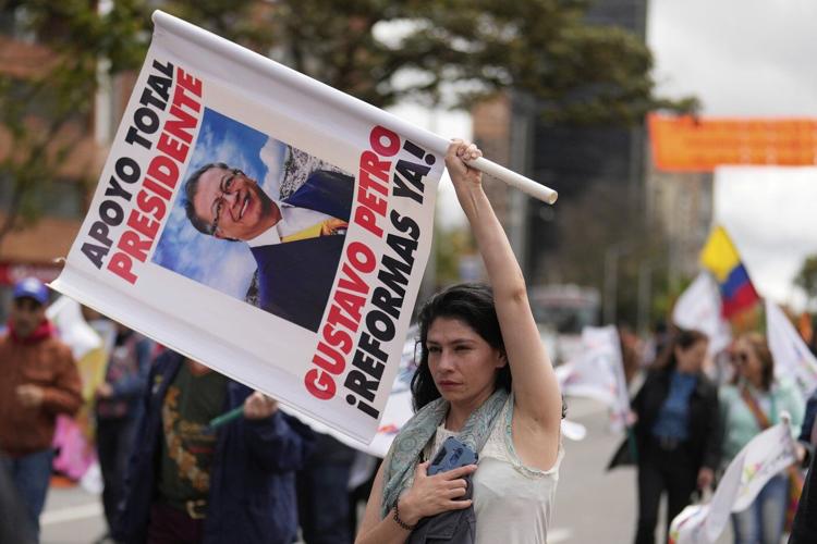 Colombia's labor unions participate in 48-hour strike in support of president's labor referendum