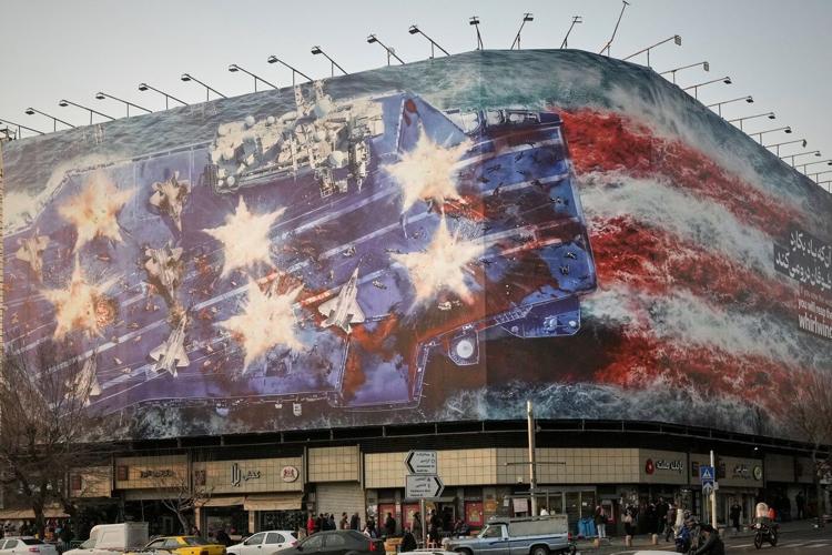 Iran unveils mural warning of retaliation if US conducts a military strike