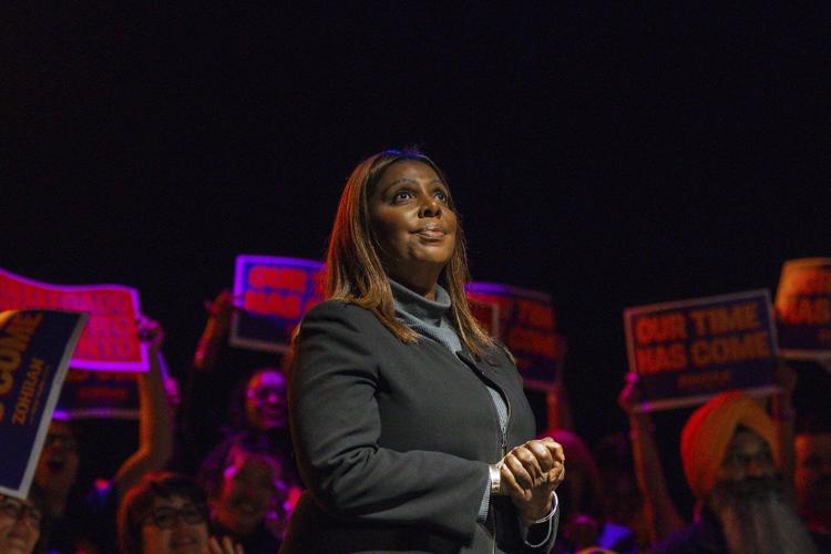 New York Attorney General Letitia James, facing fraud charges, strikes defiant tone at Mamdani rally