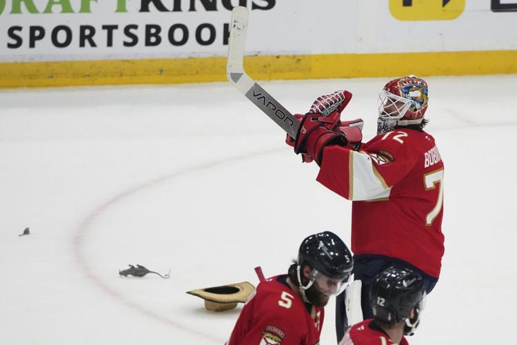 Brad Marchand embraces Panthers' rat-throwing tradition, which goes back 30 years