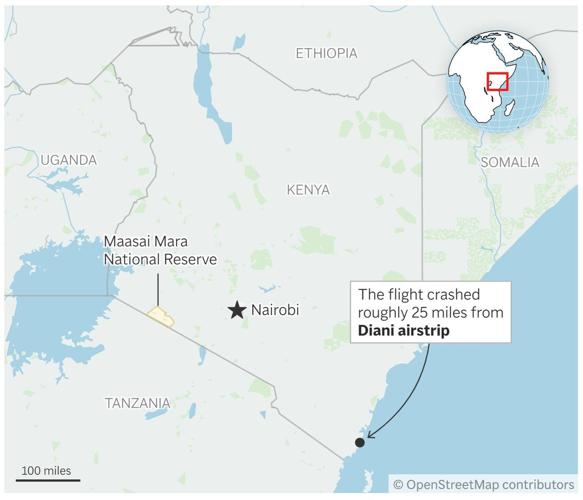 Plane crashes while flying tourists to Kenya's Maasai Mara, killing 11 people