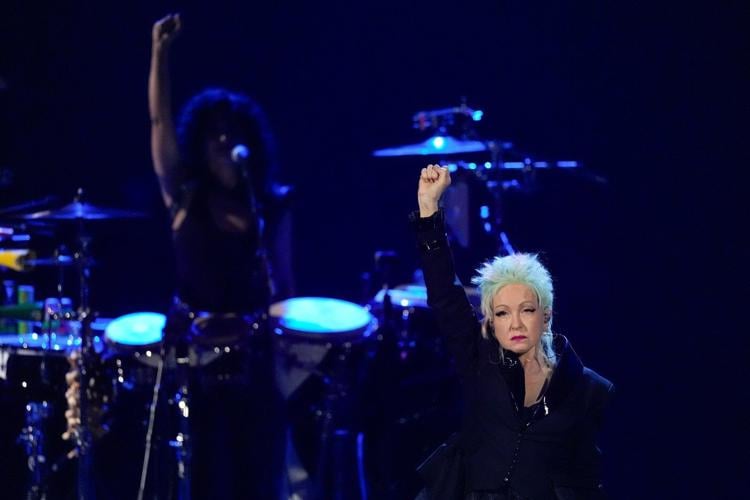 Cyndi Lauper calls for courage and Salt-N-Pepa romp through 'Push It' as they join Rock Hall of Fame