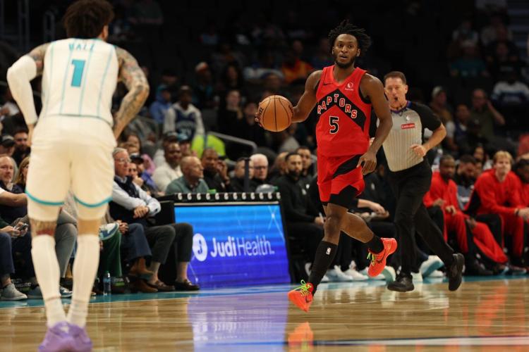 Quickley's 3-pointer at the buzzer sends the Raptors past the Hornets 97-96 for 5th win in 6 games