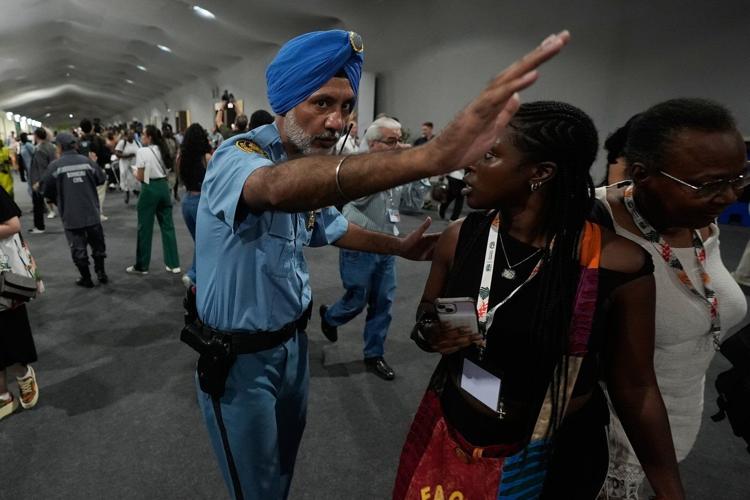 Fire prompts evacuations at UN climate talks in Brazil, but officials say no one hurt