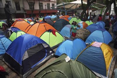 Mexican authorities clear one of Mexico City's largest downtown migrant tent encampments
