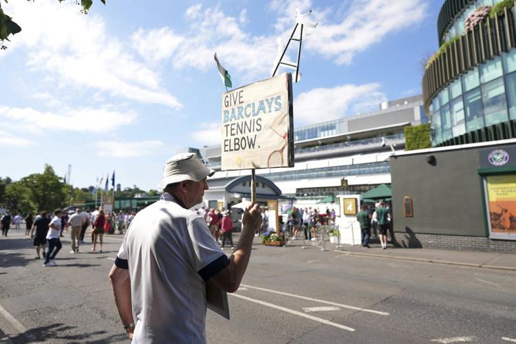 Protesters urge Wimbledon to cut ties with Barclays over Israel business deals