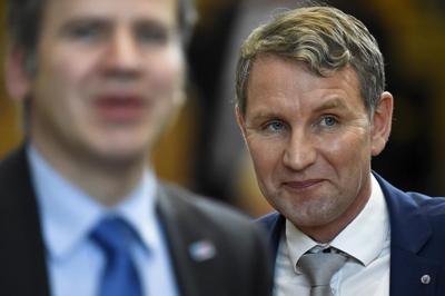 A prominent German far-right figure charged with second count of using a Nazi slogan